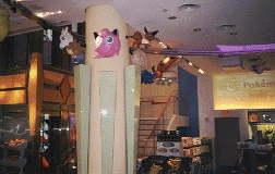 Pokmon models on the column and hanging from the Conveyor Belt